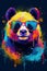 Close up of panda bear with glasses