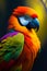 Close up of Parrot. Scarlet Macaw Parrot. Generated AI