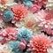 Close-up of pastel-colored flower arrangement with meticulously detailed paper sculptures (tiled)