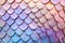 Close up of pastel colored textile mermaid tail fish scales fabric