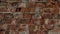 Close-up pattern of textured background of old red brick wall with empty space.