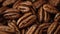 Close-up of pecan nuts with detailed texture. Macro food photography