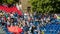 Close Up Of People Crowd Supporting Their Favorite Player During Tennis Match