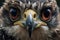 close-up of peregrine falcons eyes during hunt