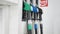 Close up of petroleum gasoline station service - oil refueling and refilling for car transportation concept. Gas station