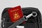 Close up of Philippines Passport in Black Travel Bag Pocket