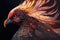 close-up of phoenix firebird's fiery plumage