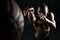 Close-up photo of afro american basketball player throwing ball,