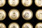 Close up photo of aluminium cans in a raw. Aluminium can background. Can Pattern. Aluminium beverage cans. Drink can. Metal contai