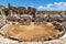 Close up photo of Amphi theatre in Side ancient city in Manavgat, Antalya