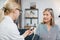 Close up photo of blood pressure measurement. blurred view of female nurse or doctor doing blood pressure monitoring for