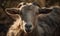 close up photo of Boer South African breed of goat on blurry natural background. Generative AI