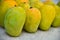 Close up photo of bunch of mangoes