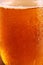 Close-up photo of cold beer poured into a glass