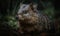 close up photo of dassie rat on dark blurry background. Generative AI