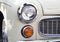 Close up photo of headlight retro car