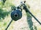 Close up photo of heavy sniper rifle from World War II, shooting
