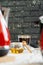 Close up photo of a red toaster on a kitchen table