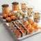 Close-up photo of sushi food. Ai-generated.