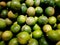 Close up of photo of very fresh green limes background A lot of lime