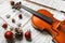 Close-up Photo Of Violin, Musical Notes and