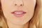 Close up photo of woman open lips