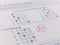 Close-up photograph of a perfect grade on a scantron test