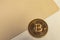 Close up physical bitcoin coin