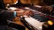 Close-up of a pianist\\\'s hands playing a grand piano