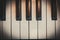 Close-up of piano keys - detail - patch of colors - small vignette