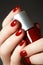 Close-up picture of beautiful nails. A good idea for the advertising of cosmetics for manicure. Great idea for advertising nail p