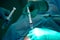 Close up picture of doctor `s hand while inject the anesthetic agent under the patient `s skin. Local anesthesia was use