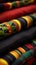A close up of a pile of colorful fabrics, AI