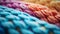 A close up of a pile of colorful yarn, AI