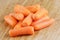 Close up of a pile of delicious Baby Carrots