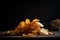 close-up of a pile of freshly fried potato chips, golden and crispy