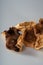 Close-up of a pile of high-quality tangerine peels that have been stored for ten years