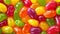 A close up of a pile of jelly beans in various colors, AI