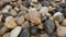 A close-up of a pile of pebbles