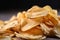 close-up of pile of thin and crispy potato chips