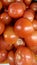 A close-up of a pile of tomatoes on display for sale in a supermarket. The tomatoes are ripe and red.