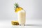 Close-up Pina colada Cocktail with cream and pineapple. isolated in white background.
