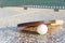 Close-up of a Ping-pong paddle with a table-tennis white ball