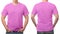 Close up pink t-shirt cotton man pattern isolated on white