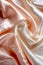 Close-Up of Pink and White Silky Satin Fabric. Generative AI