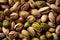 Close up Pistachio Background Nutty Delights. Generative AI