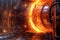 close-up of plasma swirling inside fusion reactor