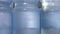 Close up of a plastic bottle filled with carbonated mineral water.