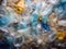 Close-up of plastic bottle waste, a concept of environmental danger