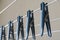 Close-up of plastic clothes pegs on Clothes Dryer Stand